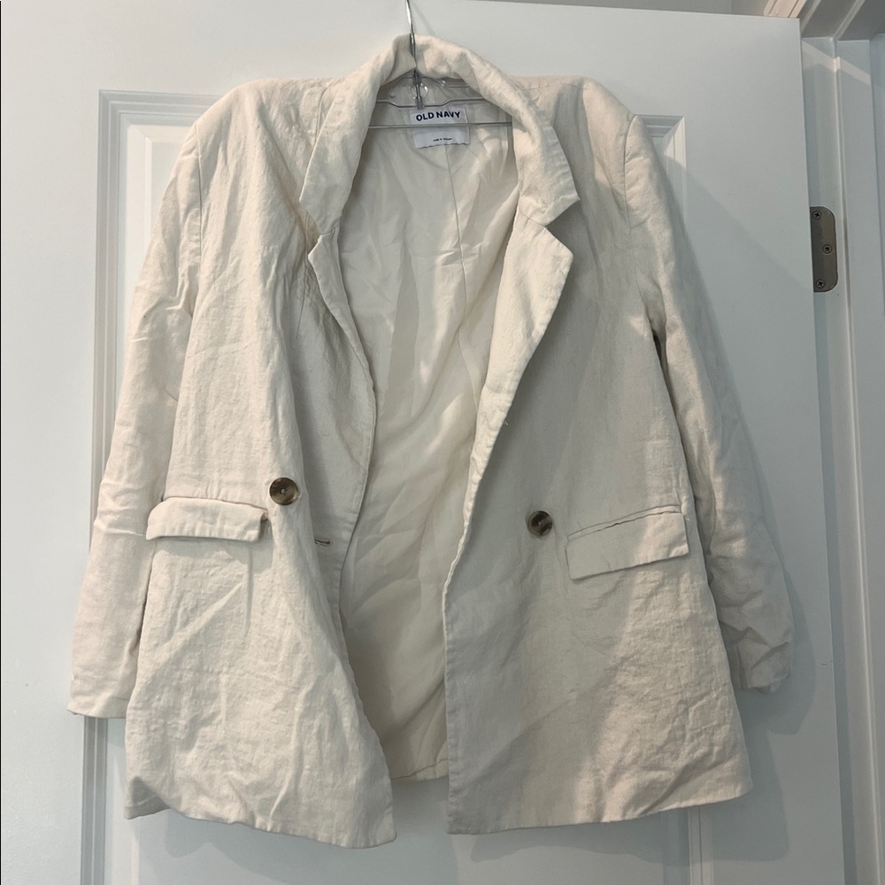 Old Navy Cream Blazer with Button Accents
